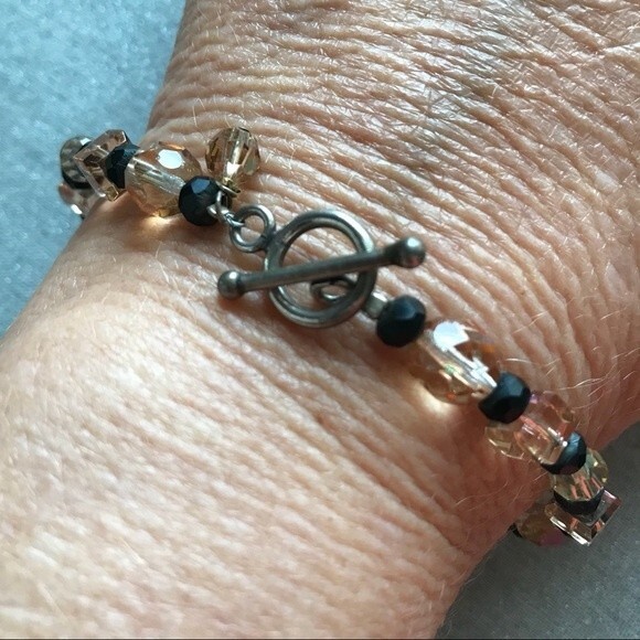 Vintage Handmade Topaz Swarovski Crystal Cube Crystal Czech Glass Bracelet 8 In - Picture 8 of 8